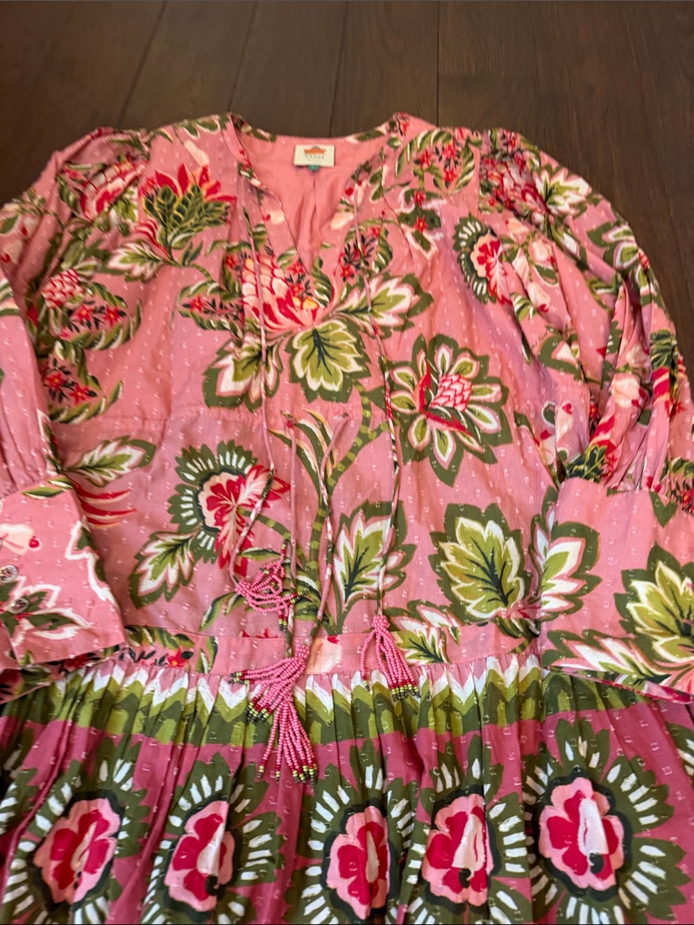 Farm Rio Aura Peasant Mini Dress Size Large - C30-042 - Picture 5 of 11